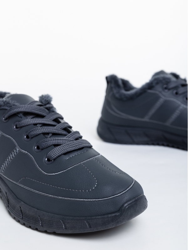 Ανδρικά αθλητικά παπούτσια γκρί από οικολογικό δέρμα Preston, 4 - Kalapod.gr