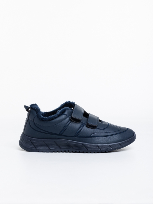 Ανδρικά αθλητικά παπούτσια σκούρο μπλε από οικολογικό δέρμα Tristian, 3 - Kalapod.gr