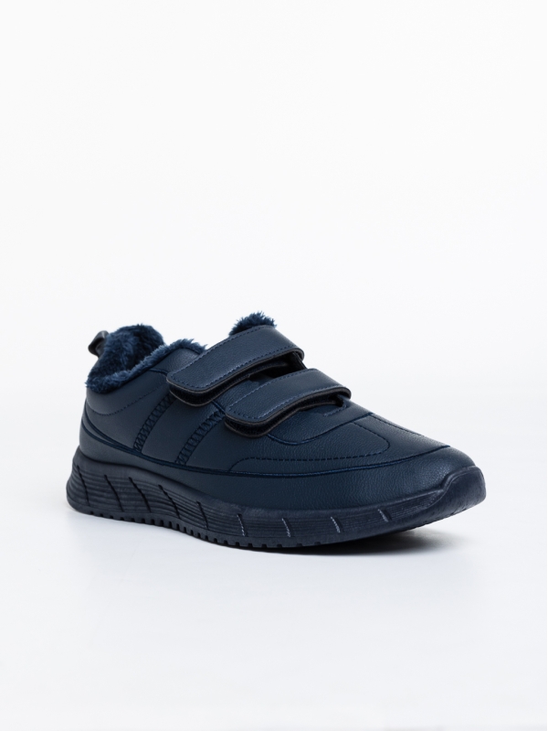 Ανδρικά αθλητικά παπούτσια σκούρο μπλε από οικολογικό δέρμα Tristian, 2 - Kalapod.gr