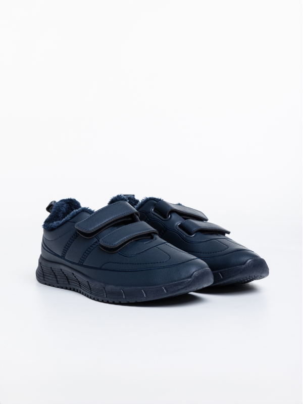 Ανδρικά αθλητικά παπούτσια σκούρο μπλε από οικολογικό δέρμα Tristian - Kalapod.gr