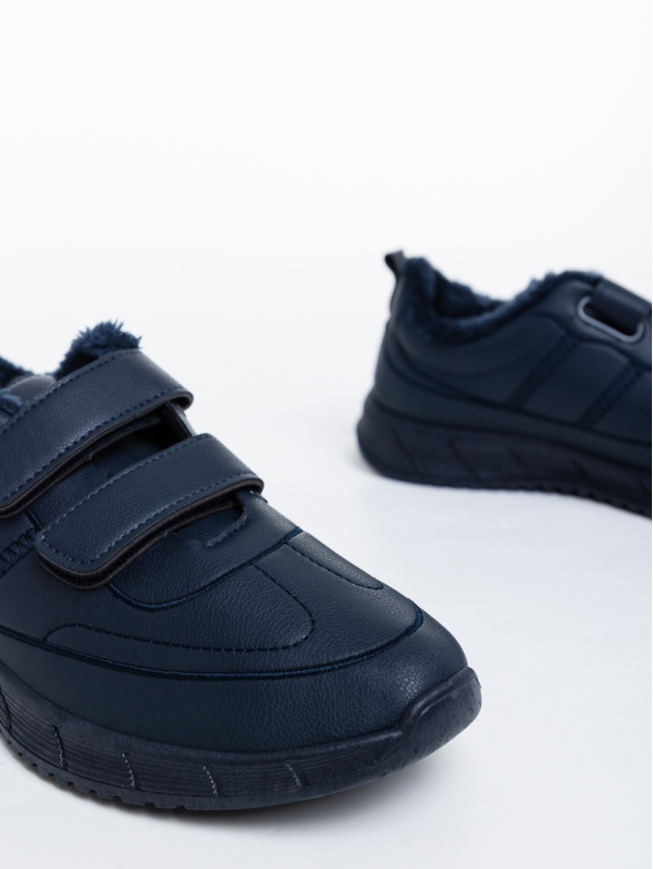 Ανδρικά αθλητικά παπούτσια σκούρο μπλε από οικολογικό δέρμα Tristian, 4 - Kalapod.gr