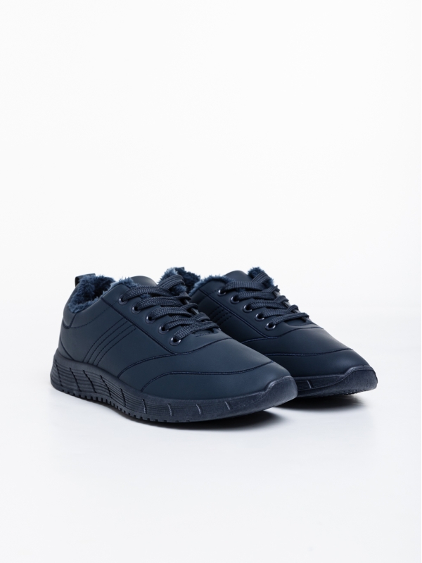 Ανδρικά αθλητικά παπούτσια σκούρο μπλε από οικολογικό δέρμα Jorah, 2 - Kalapod.gr