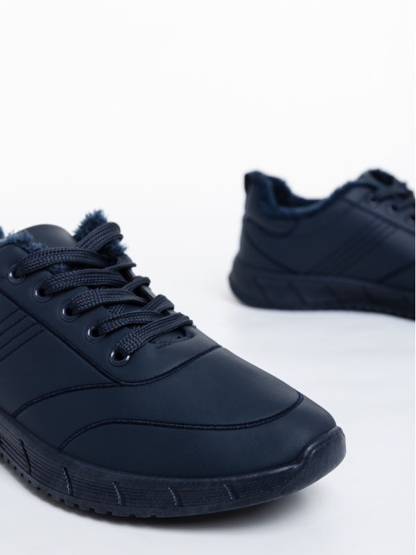Ανδρικά αθλητικά παπούτσια σκούρο μπλε από οικολογικό δέρμα Jorah, 4 - Kalapod.gr
