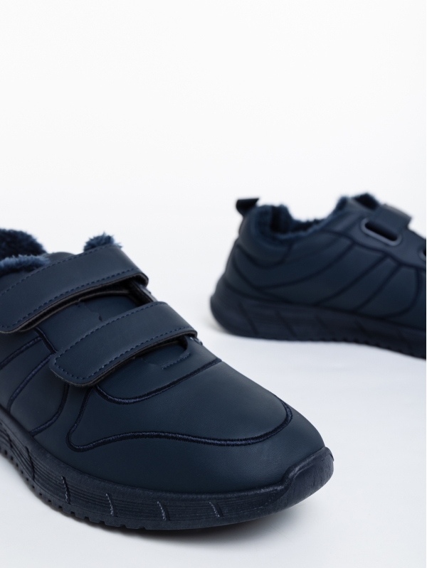 Ανδρικά αθλητικά παπούτσια σκούρο μπλε από οικολογικό δέρμα Osman, 4 - Kalapod.gr