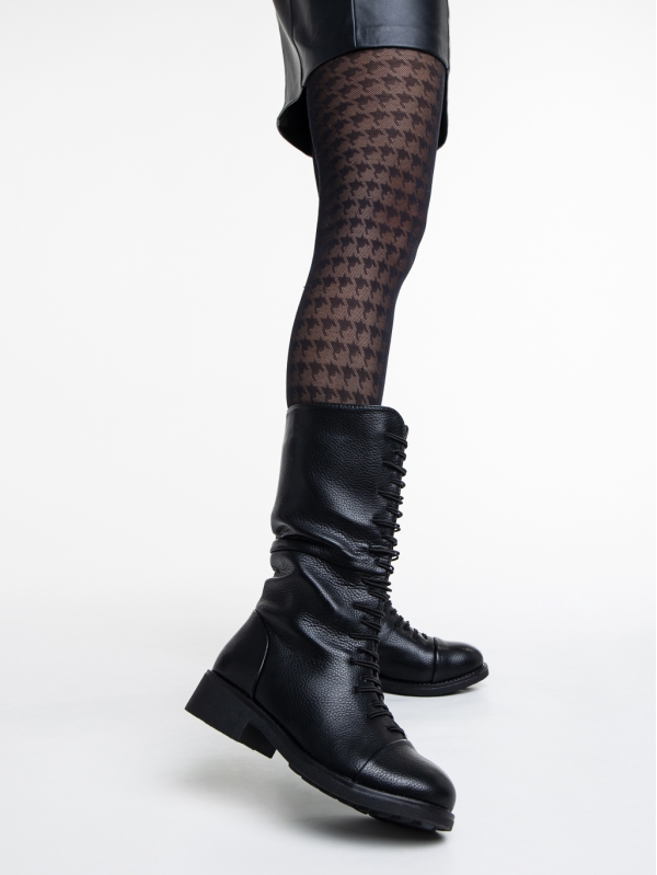 Γυναικείες μπότες   μαύρα  από οικολογικό δέρμα Kimberlyn, 4 - Kalapod.gr