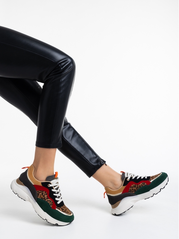 Γυναικεία αθλητικά παπούτσια  λεοπάρδαλη από ύφασμα  Doireann, 4 - Kalapod.gr
