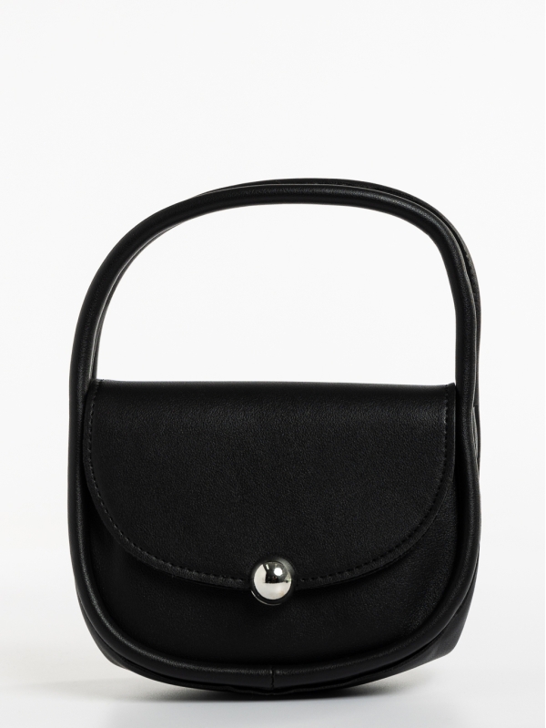 Γυναικεία τσάντα μαύρη από οικολογικό δέρμα Julitta, 3 - Kalapod.gr