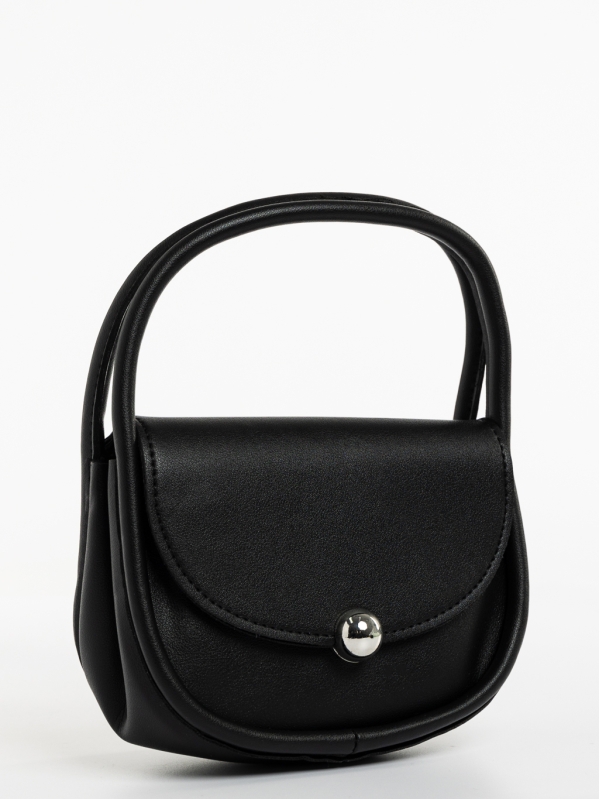 Γυναικεία τσάντα μαύρη από οικολογικό δέρμα Julitta, 2 - Kalapod.gr