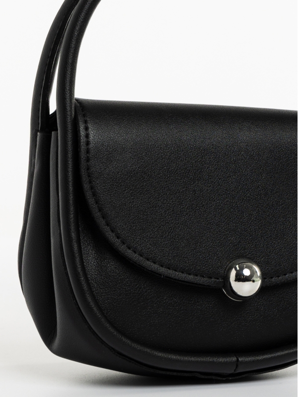 Γυναικεία τσάντα μαύρη από οικολογικό δέρμα Julitta, 4 - Kalapod.gr