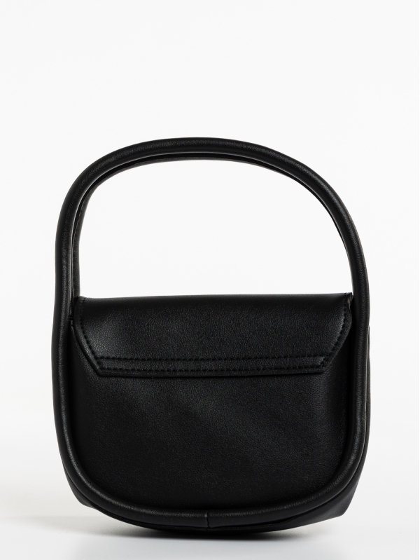 Γυναικεία τσάντα μαύρη από οικολογικό δέρμα Julitta, 5 - Kalapod.gr