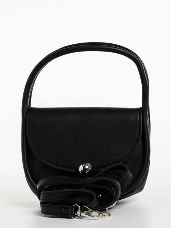 Γυναικεία τσάντα μαύρη από οικολογικό δέρμα Julitta, 6 - Kalapod.gr
