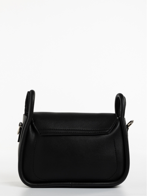 Γυναικεία τσάντα μαύρη από οικολογικό δέρμα Saturnina, 5 - Kalapod.gr
