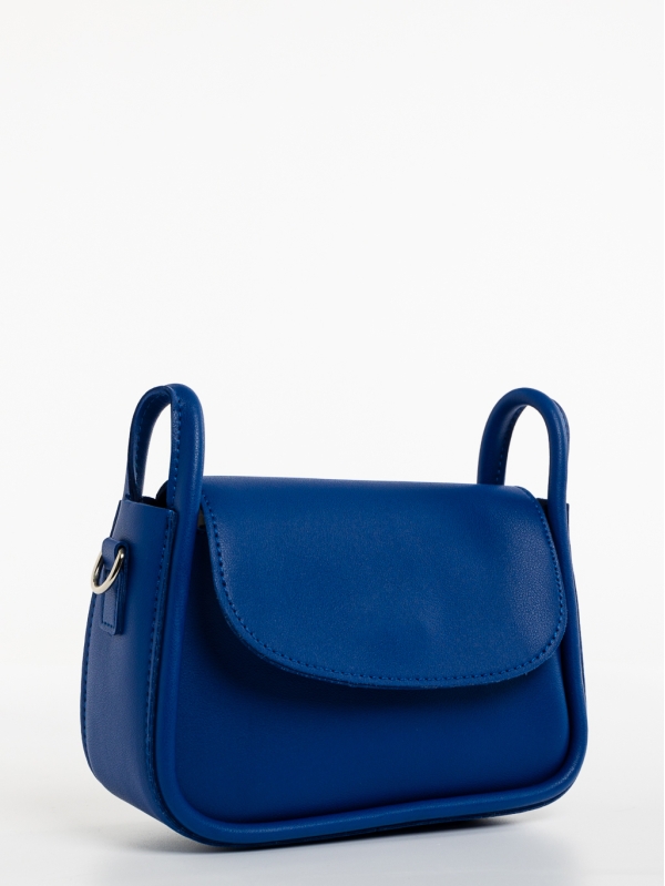 Γυναικεία τσάντα μπλε σκούρο από οικολογικό δέρμα Saturnina, 2 - Kalapod.gr