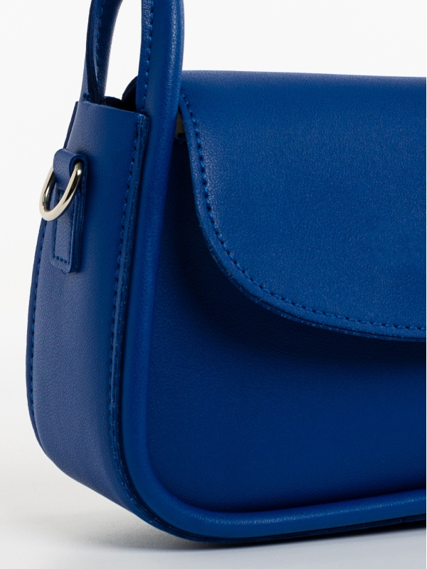 Γυναικεία τσάντα μπλε σκούρο από οικολογικό δέρμα Saturnina, 4 - Kalapod.gr