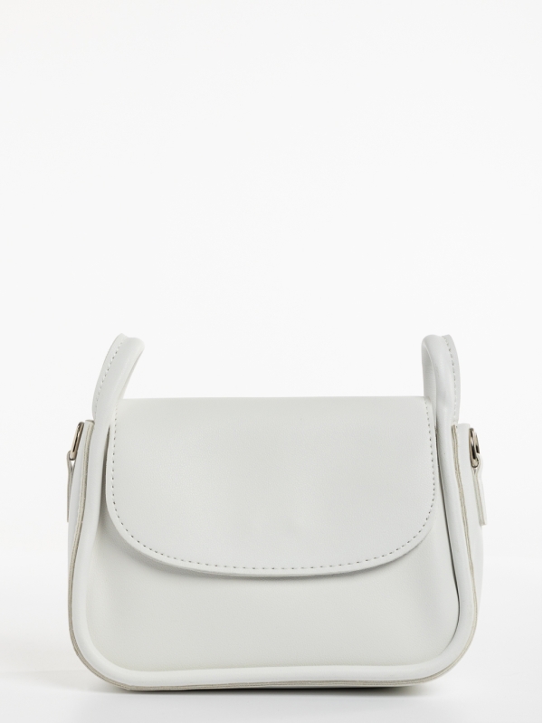 Γυναικεία τσάντα λευκή από οικολογικό δέρμα Saturnina, 3 - Kalapod.gr