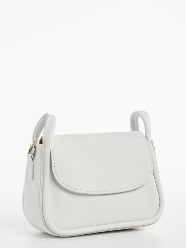 Γυναικεία τσάντα λευκή από οικολογικό δέρμα Saturnina, 2 - Kalapod.gr