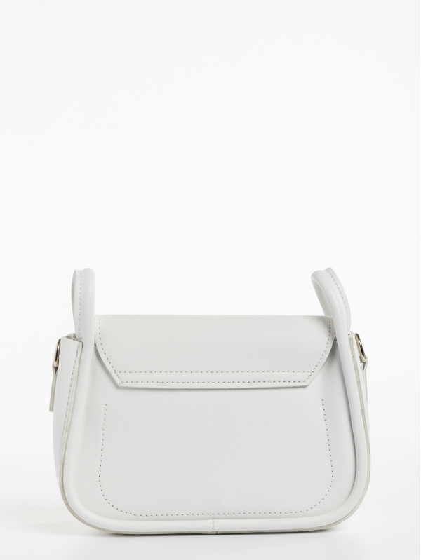 Γυναικεία τσάντα λευκή από οικολογικό δέρμα Saturnina, 5 - Kalapod.gr