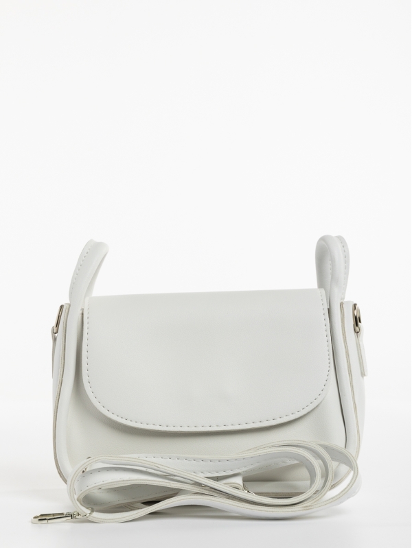 Γυναικεία τσάντα λευκή από οικολογικό δέρμα Saturnina, 6 - Kalapod.gr