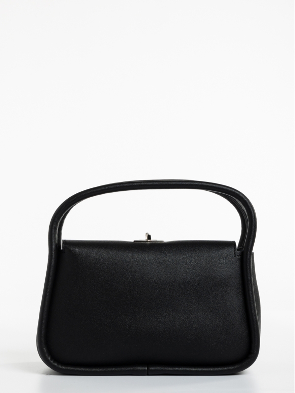 Γυναικεία τσάντα μαύρη από οικολογικό δέρμα Melaina, 3 - Kalapod.gr