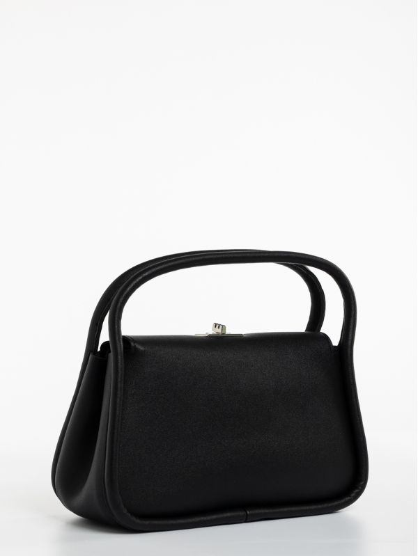 Γυναικεία τσάντα μαύρη από οικολογικό δέρμα Melaina, 2 - Kalapod.gr