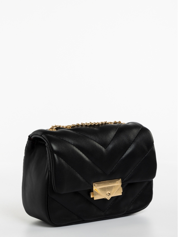 Γυναικεία τσάντα μαύρη από οικολογικό δέρμα Ligeia, 4 - Kalapod.gr