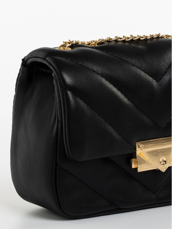 Γυναικεία τσάντα μαύρη από οικολογικό δέρμα Ligeia, 5 - Kalapod.gr