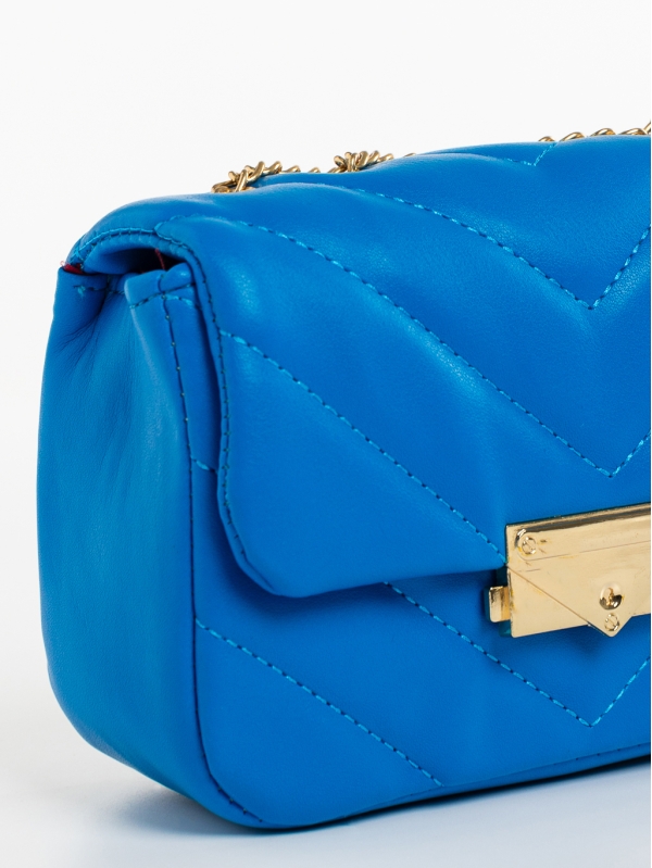 Γυναικεία τσάντα μπλε από οικολογικό δέρμα Ligeia, 5 - Kalapod.gr