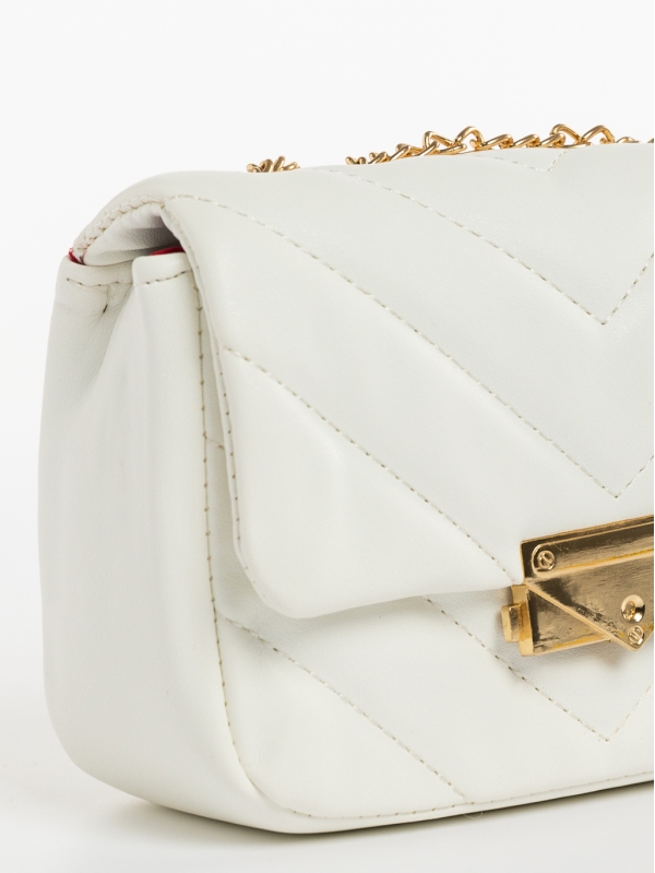 Γυναικεία τσάντα λευκή από οικολογικό δέρμα Ligeia, 5 - Kalapod.gr