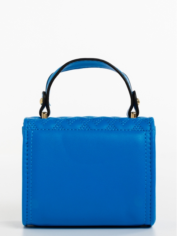 Γυναικεία τσάντα μπλε σκούρο από οικολογικό δέρμα Saffira, 5 - Kalapod.gr