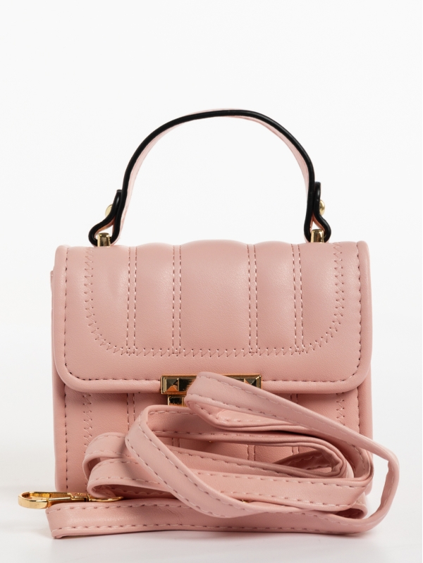 Γυναικεία τσάντα ροζ από οικολογικό δέρμα Gaetana, 6 - Kalapod.gr