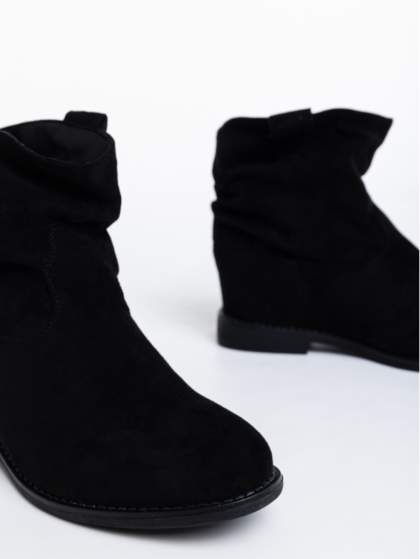 Γυναικεία μπότινια μαύρα από ύφασμα  Zoryana, 6 - Kalapod.gr