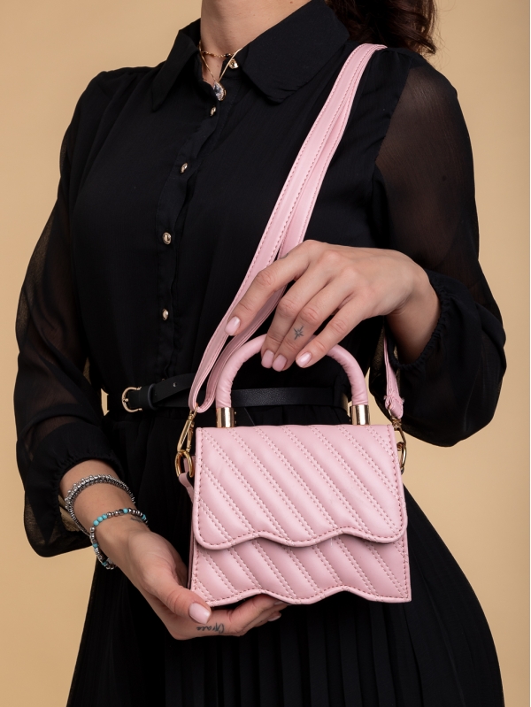 Γυναικεία τσάντα ροζ από οικολογικό δέρμα Toyin - Kalapod.gr