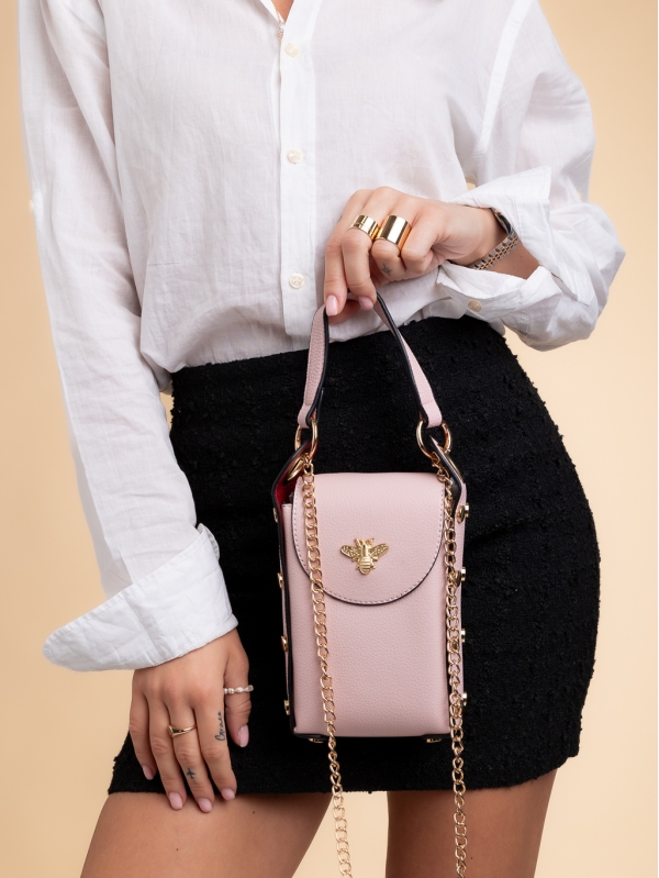 Γυναικεία τσάντα ροζ ανοιχτό από οικολογικό δέρμα Mererid - Kalapod.gr