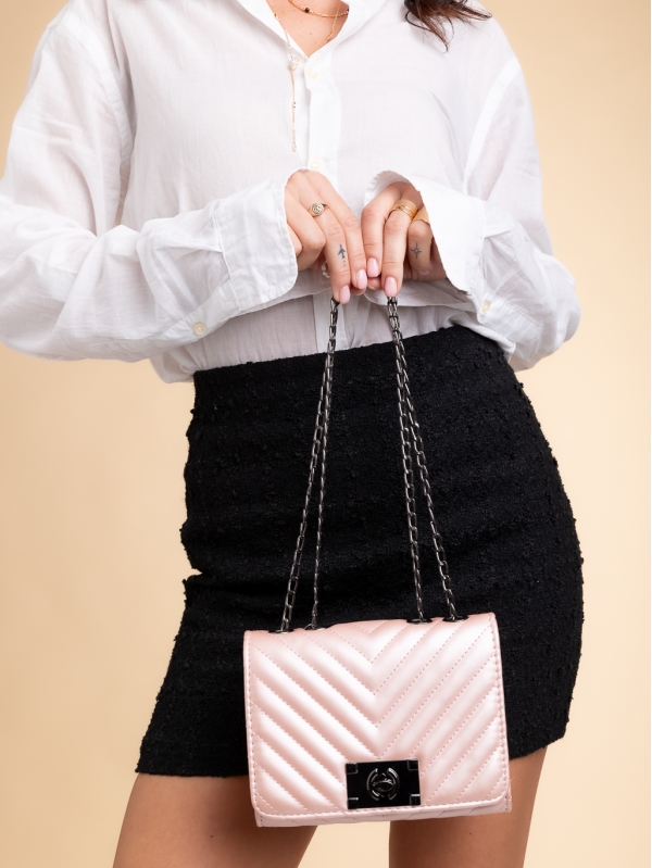 Γυναικεία τσάντα ροζ από οικολογικό δέρμα Sofiya - Kalapod.gr