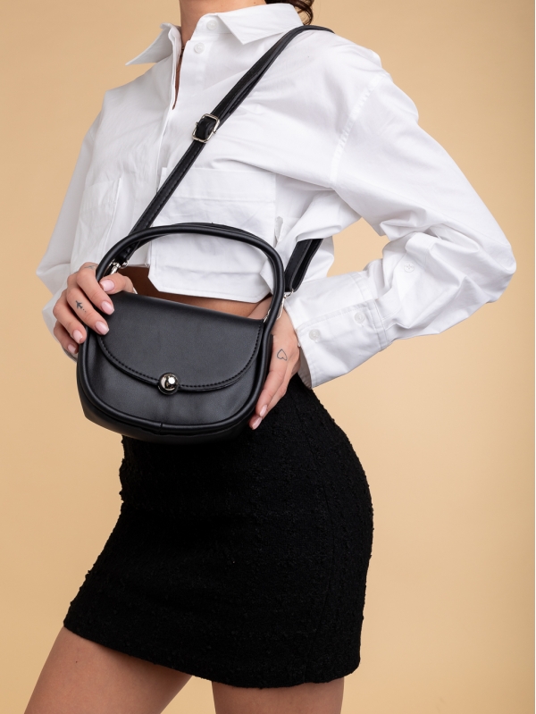 Γυναικεία τσάντα μαύρη από οικολογικό δέρμα Julitta - Kalapod.gr