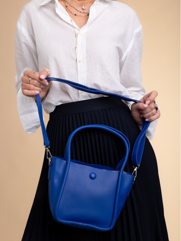 Γυναικεία τσάντα μπλε σκούρο από οικολογικό δέρμα Sylva - Kalapod.gr