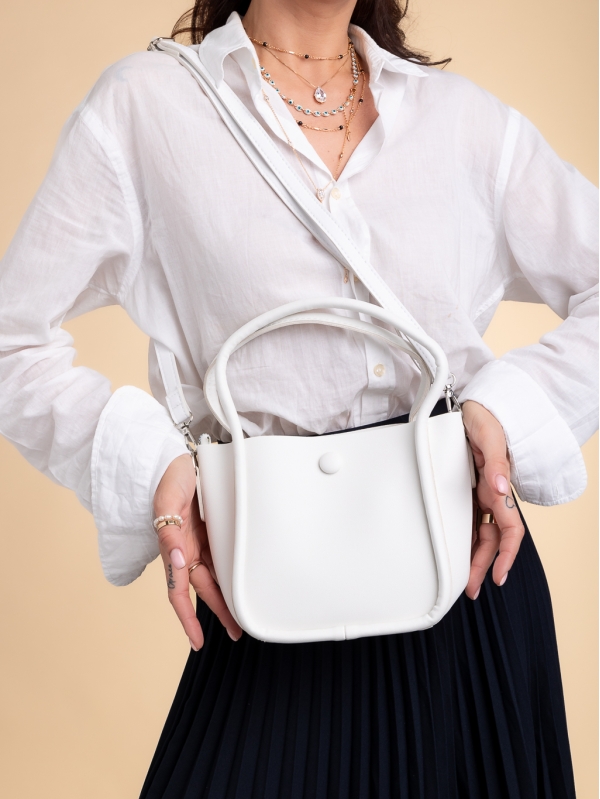 Γυναικεία τσάντα λευκή από οικολογικό δέρμα Sylva - Kalapod.gr