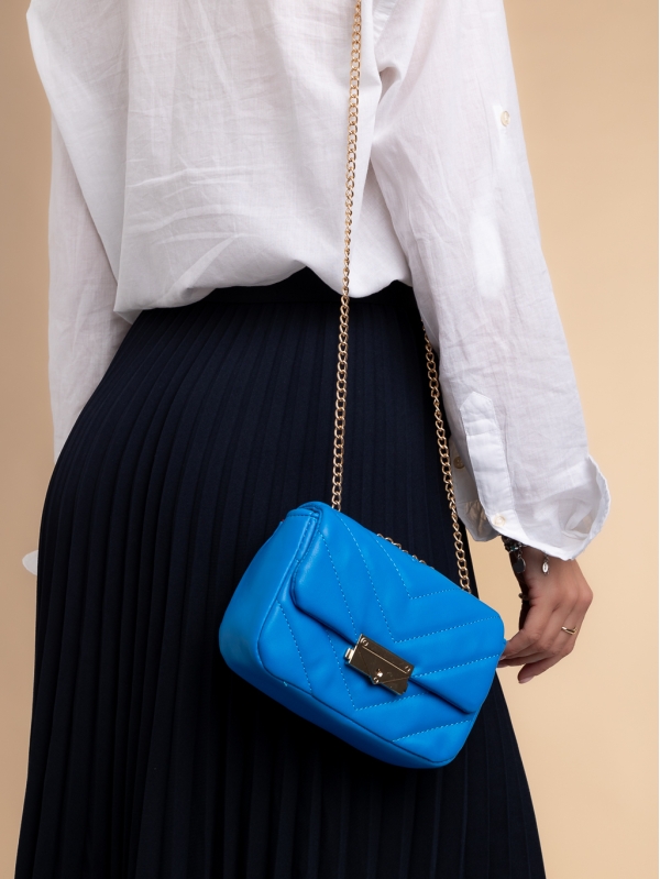 Γυναικεία τσάντα μπλε από οικολογικό δέρμα Ligeia - Kalapod.gr