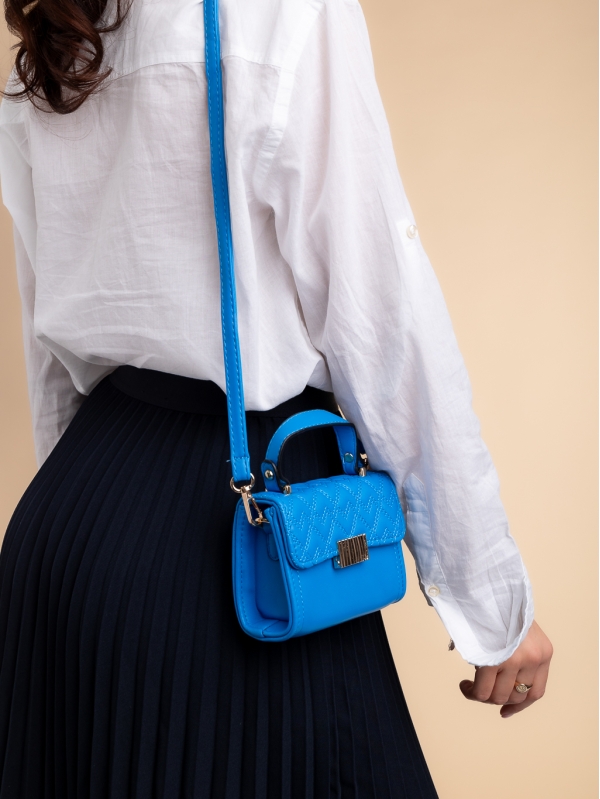 Γυναικεία τσάντα μπλε σκούρο από οικολογικό δέρμα Saffira - Kalapod.gr