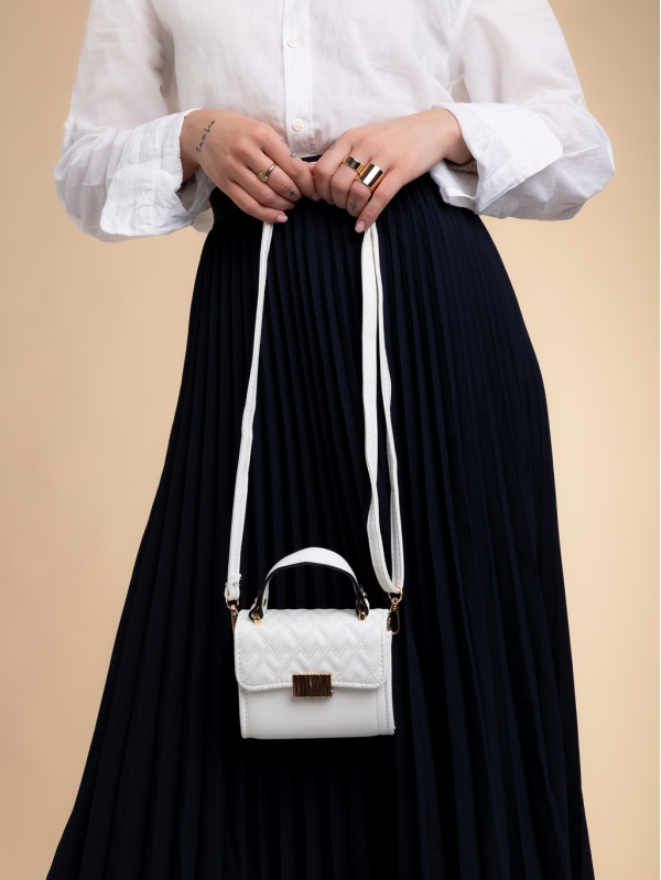 Γυναικεία τσάντα λευκή από οικολογικό δέρμα Saffira - Kalapod.gr