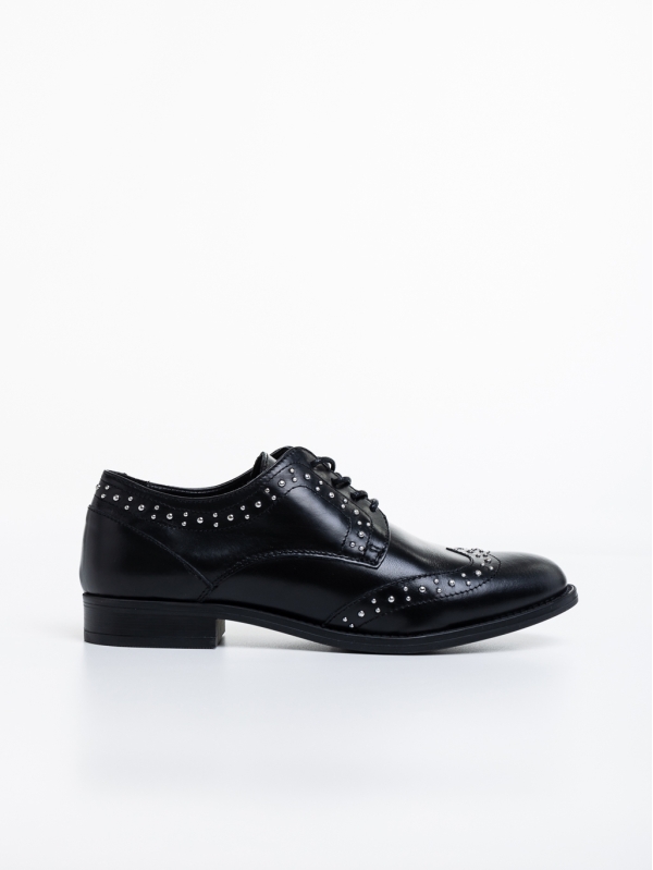 Γυναικεία casual παπούτσια μαύρα από φυσικό δέρμα Adiel, 6 - Kalapod.gr