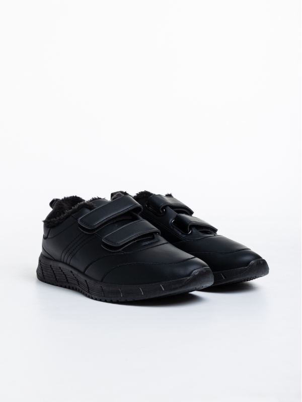 Ανδρικά αθλητικά παπούτσια μαύρα από οικολογικό δέρμα  Triton, 3 - Kalapod.gr