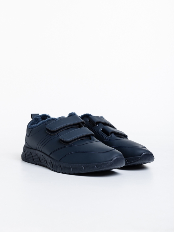 Ανδρικά αθλητικά παπούτσια σκούρο μπλε από οικολογικό δέρμα  Triton, 3 - Kalapod.gr