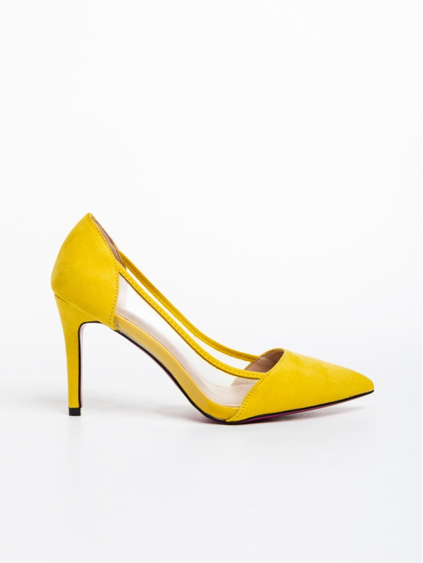 Γυναικεία παπούτσια κίτρινα από ύφασμα Ambar, 5 - Kalapod.gr