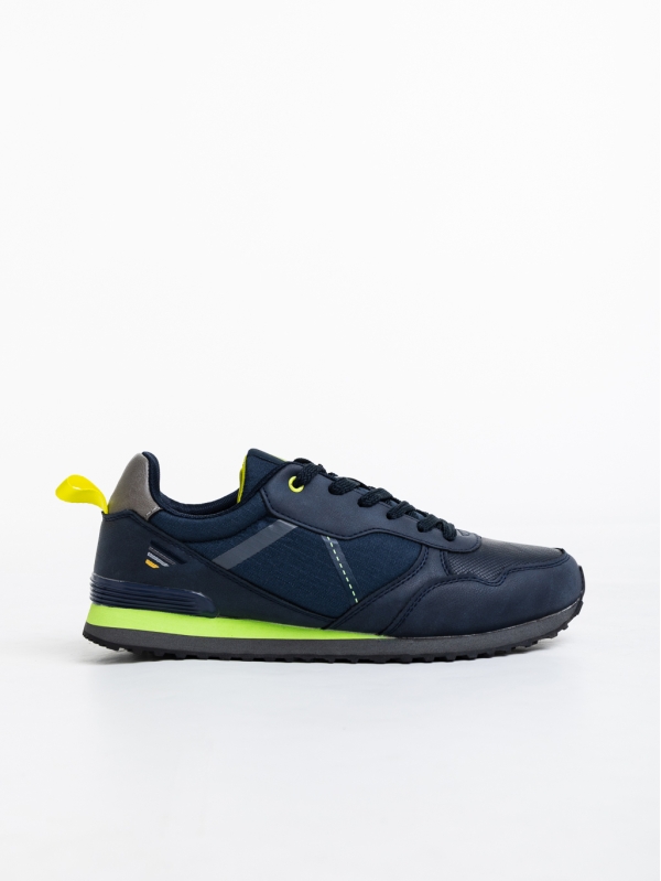 Ανδρικά αθλητικά παπούτσια μπλε από οικολογικό δέρμα και ύφασμα Camillo - Kalapod.gr