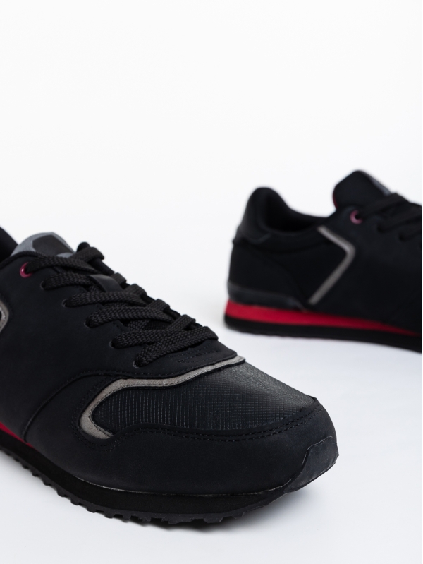 Ανδρικά αθλητικά παπούτσια μαύρα από οικολογικό δέρμα   Devonte, 4 - Kalapod.gr
