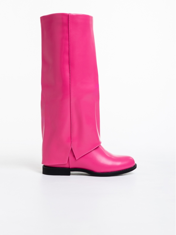 Γυναικείες μπότες ροζ από οικολογικό δέρμα Daire, 5 - Kalapod.gr