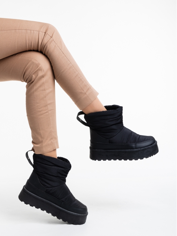 Γυναικείες μπότες μαύρα από ύφασμα Selby, 3 - Kalapod.gr