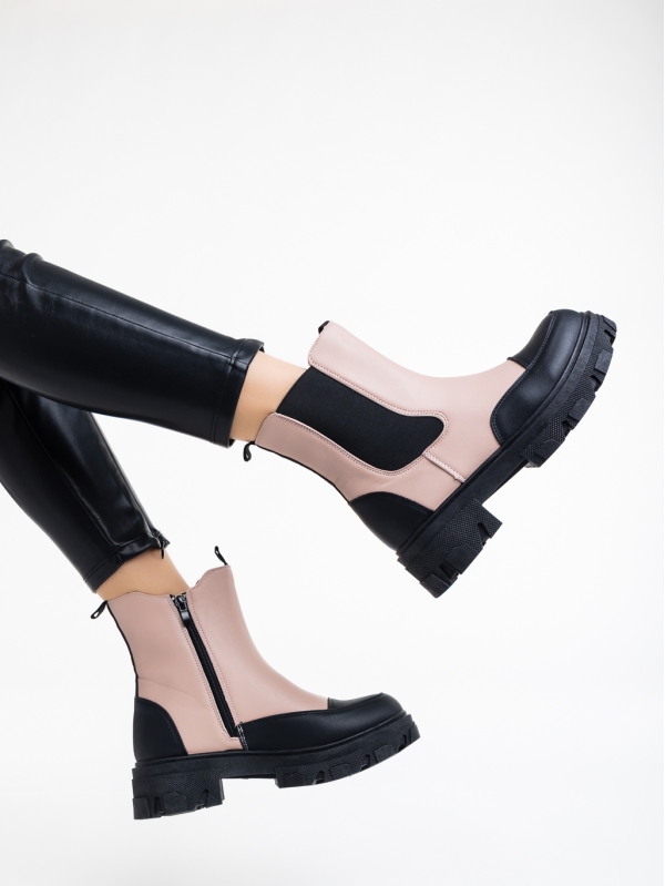 Γυναικεία μπότακια ροζ από οικολογικό δέρμα  Jinny, 3 - Kalapod.gr