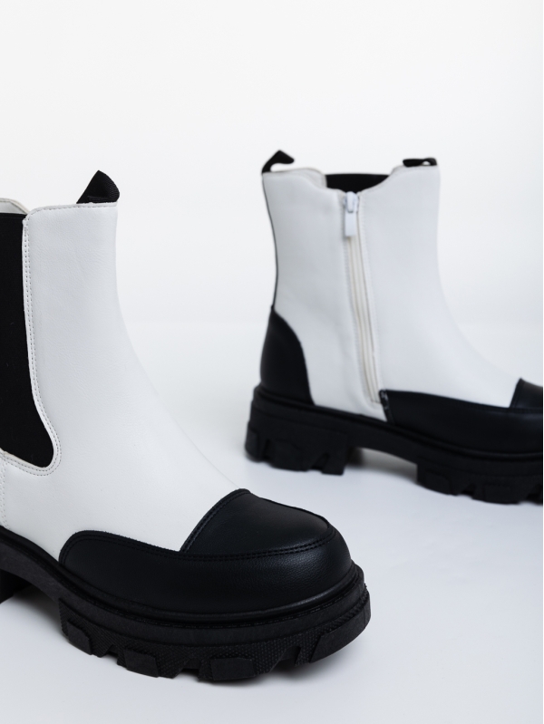 Γυναικεία μπότακια λευκά από οικολογικό δέρμα  Jinny, 6 - Kalapod.gr
